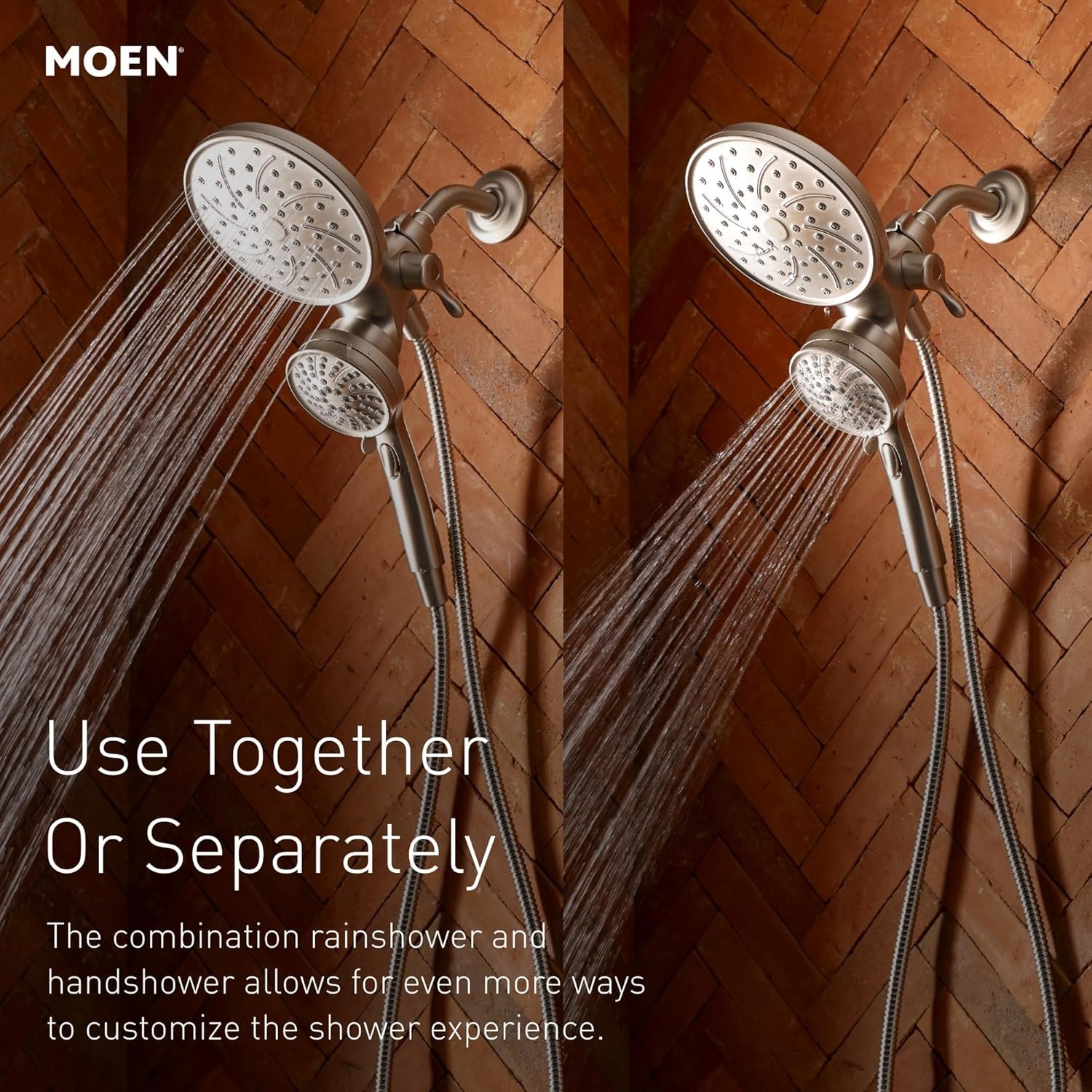 image:imageMoen 26008SRN Attract Magnetix SixFunction Handheld Showerhead with Magnetic Docking System Spot Resist Brushed Nickel