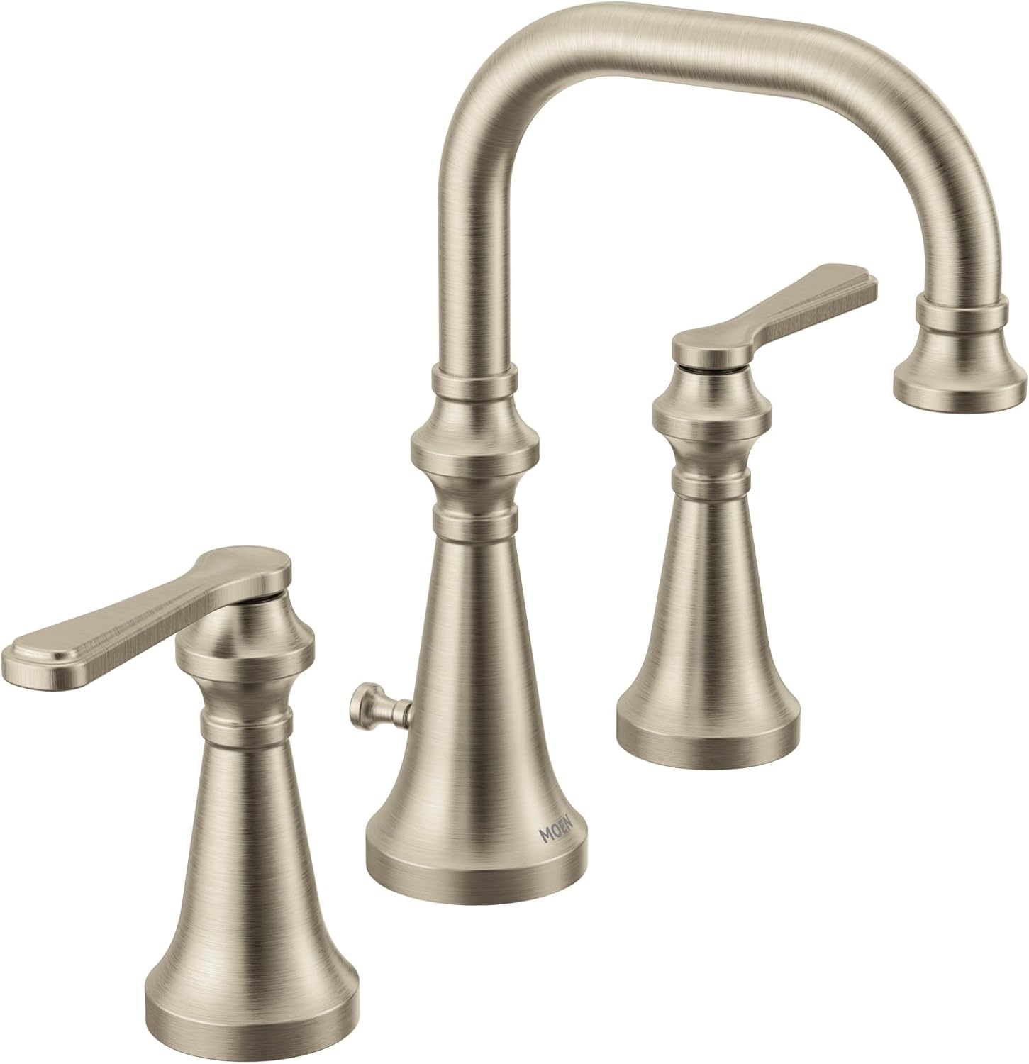 image:imageMoen Colinet Brushed Gold Traditional TwoHandle Widespread HighArc Bathroom Faucet with Cross Handles Valve Required TS44103BGBrushed Nickel
