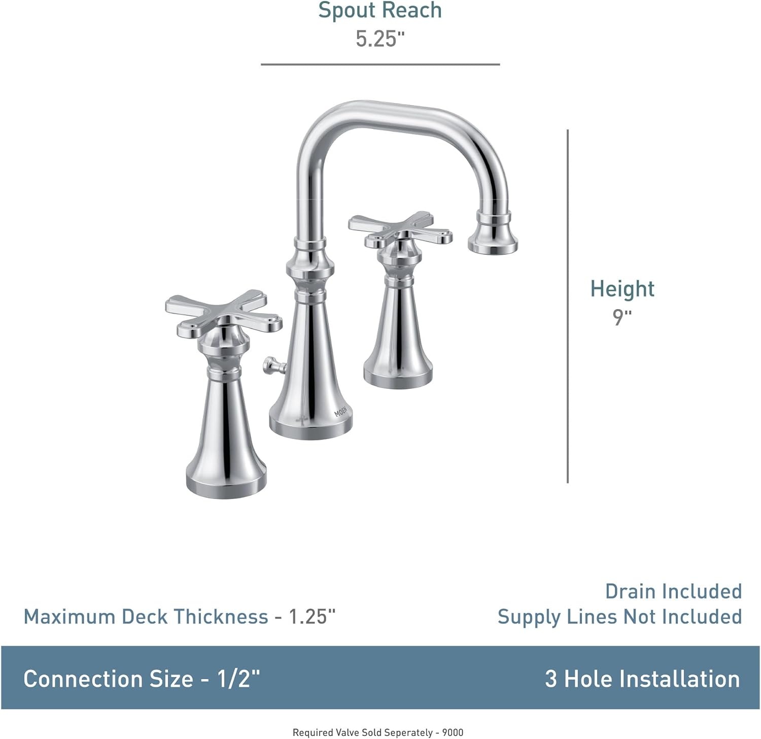 image:imageMoen Colinet Brushed Gold Traditional TwoHandle Widespread HighArc Bathroom Faucet with Cross Handles Valve Required TS44103BGBrushed Nickel