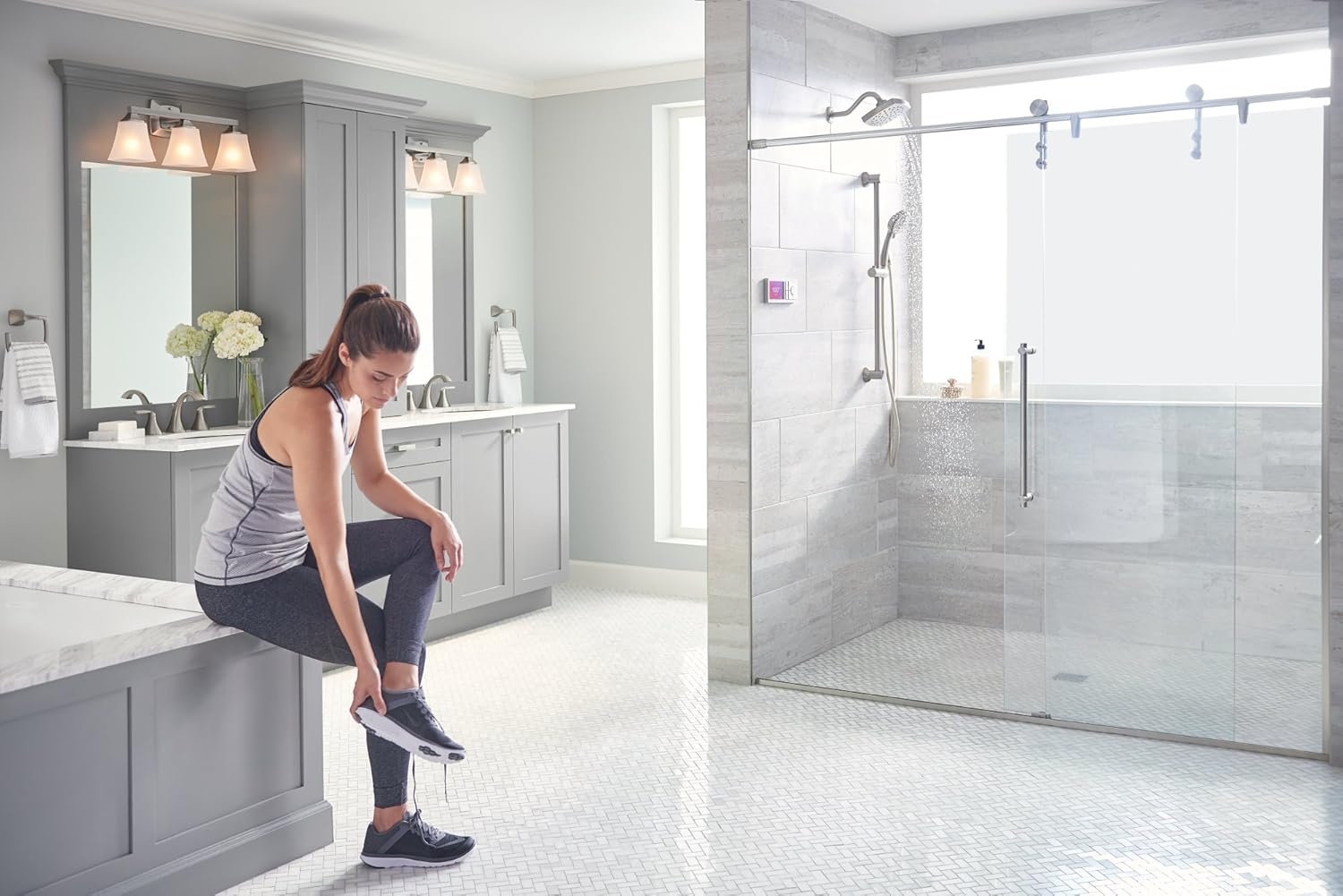 image:imageMoen TS3302TB U by Moen Digital Shower Controller and S3102 Valve 2OutletTerra Beige