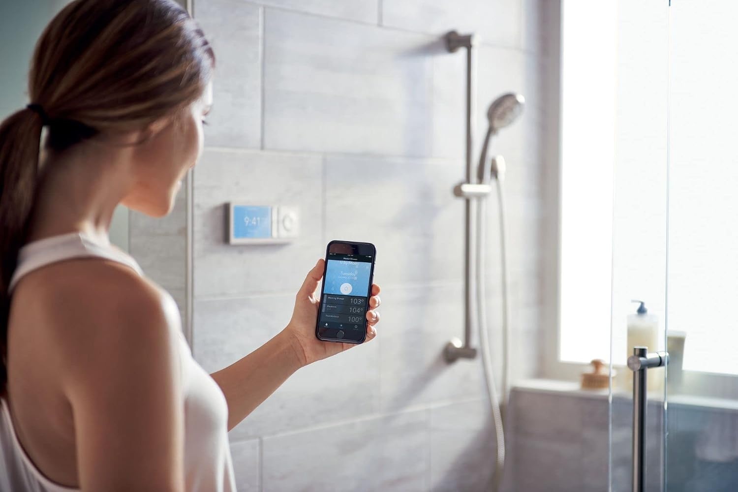 image:imageMoen TS3302TB U by Moen Digital Shower Controller and S3102 Valve 2OutletTerra Beige