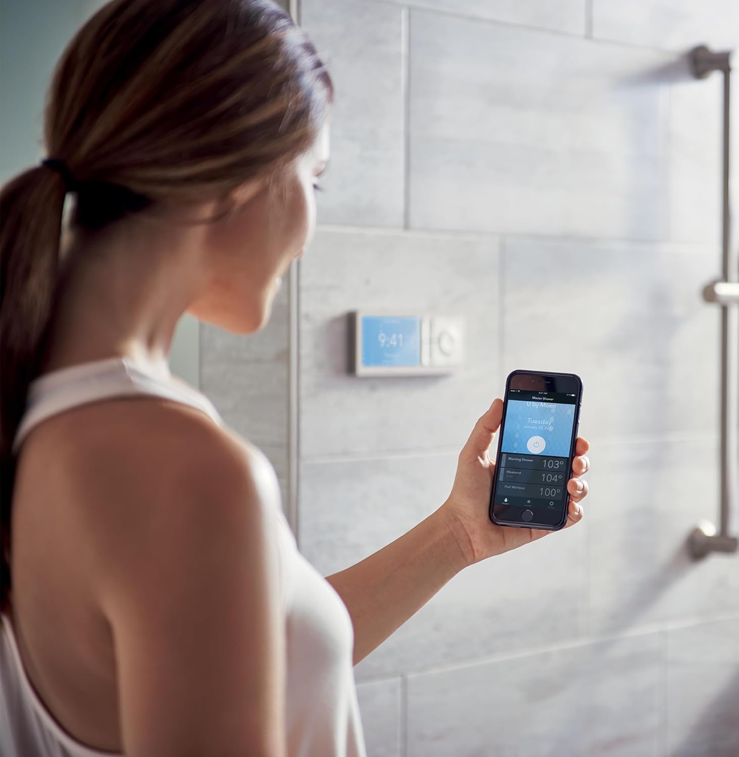 image:imageMoen TS3302TB U by Moen Digital Shower Controller and S3102 Valve 2OutletTerra Beige
