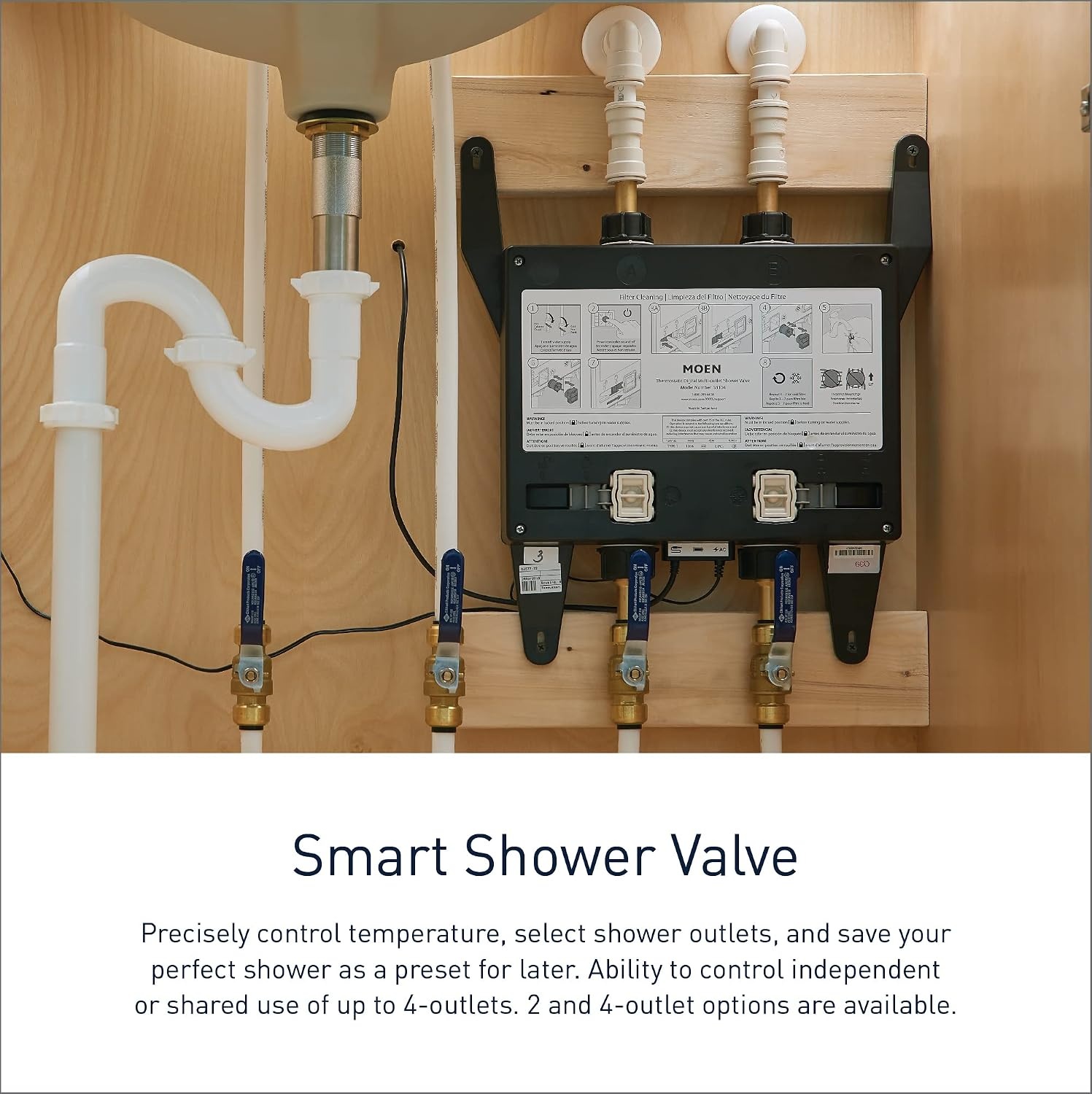 image:imageMoen TS3302TB U by Moen Digital Shower Controller and S3102 Valve 2OutletTerra Beige