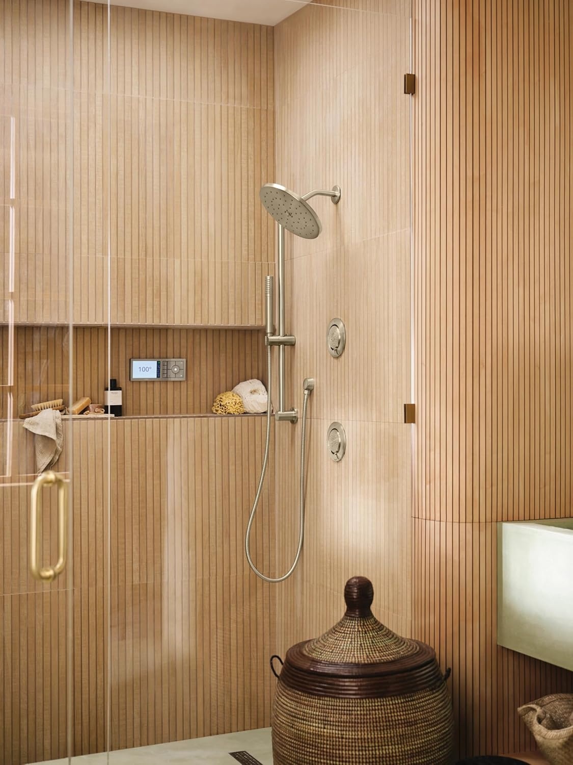image:imageMoen TS3302TB U by Moen Digital Shower Controller and S3102 Valve 2OutletTerra Beige