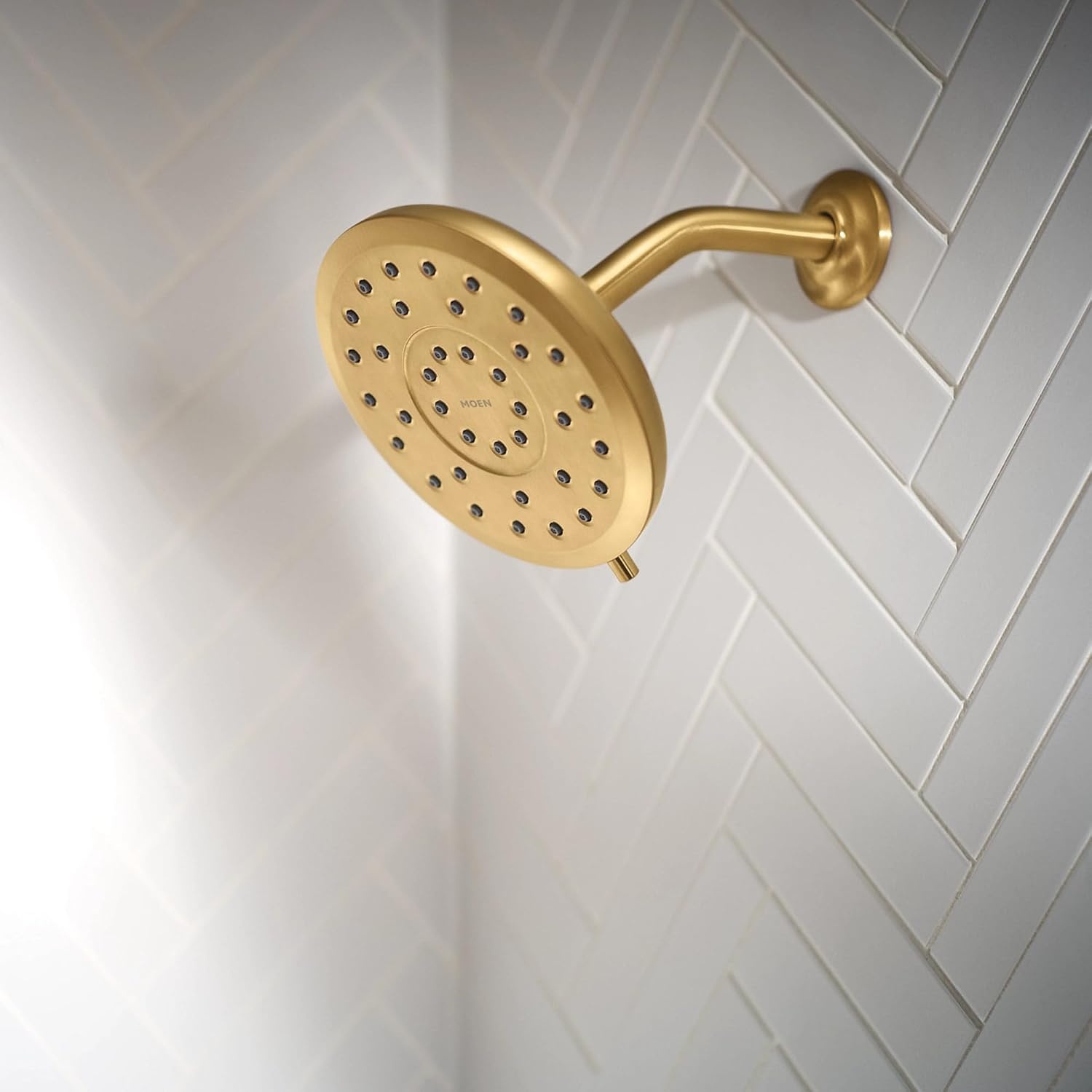image:imageMoen Verso Infiniti Dial Round Rain Shower Head 7Inch Diameter Spray Head Matte Black 220R7BLBrushed Gold