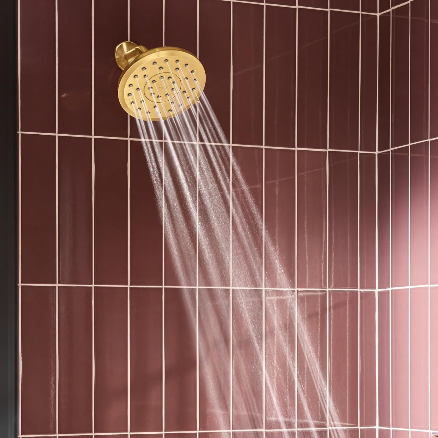 image:imageMoen Verso Infiniti Dial Round Rain Shower Head 7Inch Diameter Spray Head Matte Black 220R7BLBrushed Gold