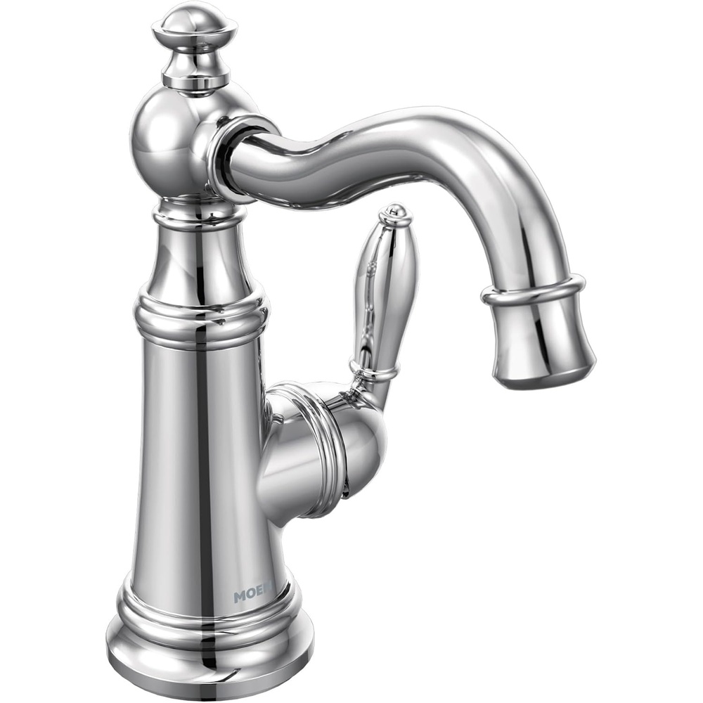 image:imageMoen S42107ORB Weymouth OneHandle Single Hole Traditional Bathroom Sink Faucet with Drain Assembly Oil Rubbed BronzeChrome