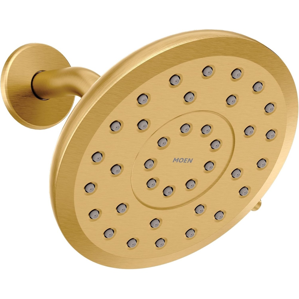 image:imageMoen Verso Infiniti Dial Round Rain Shower Head 7Inch Diameter Spray Head Matte Black 220R7BLBrushed Gold