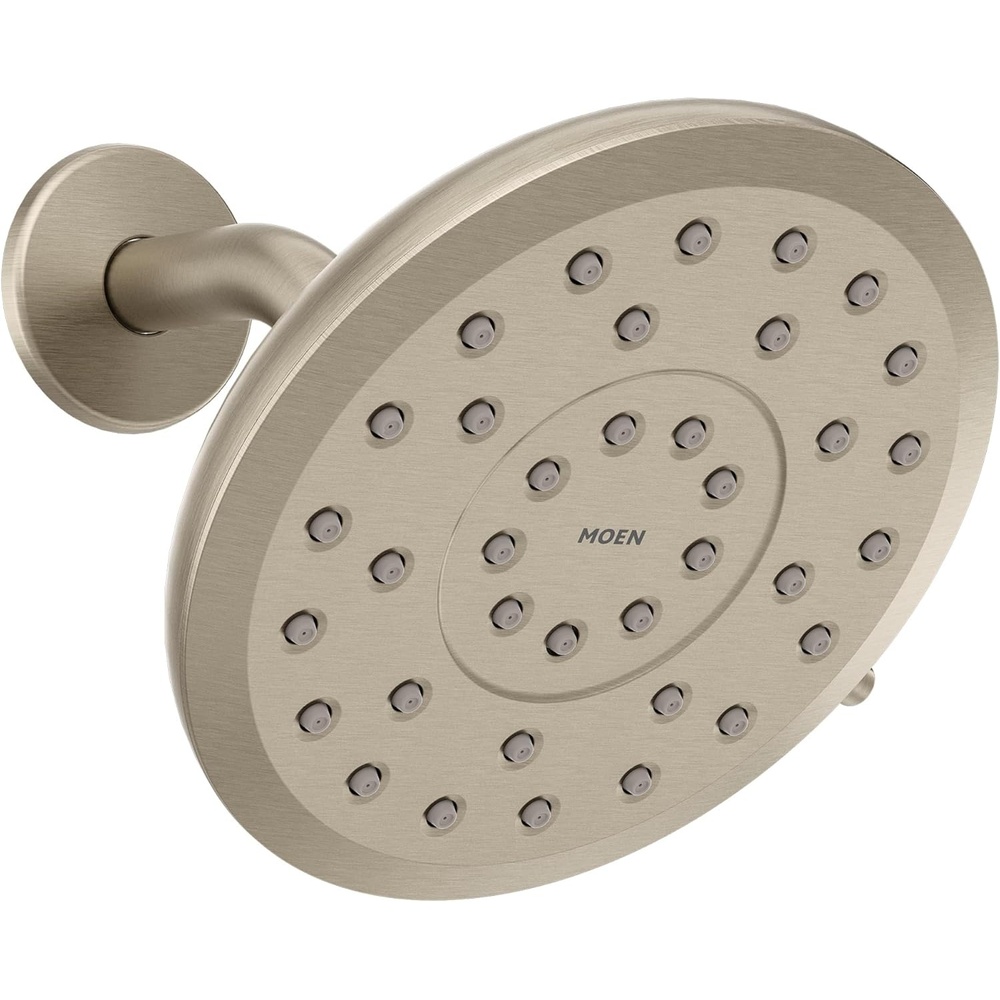 image:imageMoen Verso Infiniti Dial Round Rain Shower Head 7Inch Diameter Spray Head Matte Black 220R7BLBrushed Nickel