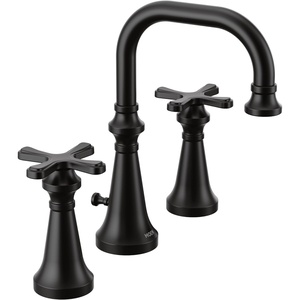 Moen Colinet Brushed Gold Traditional Two-Handle Widespread High-Arc Bathroom Faucet with Cross Handles, Valve Required, TS44103BG(Matte Black)