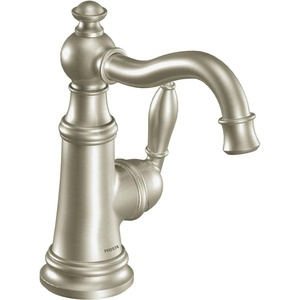 Moen S42107ORB Weymouth One-Handle Single Hole Traditional Bathroom Sink Faucet with Drain Assembly, Oil Rubbed Bronze(Brushed Nickel)