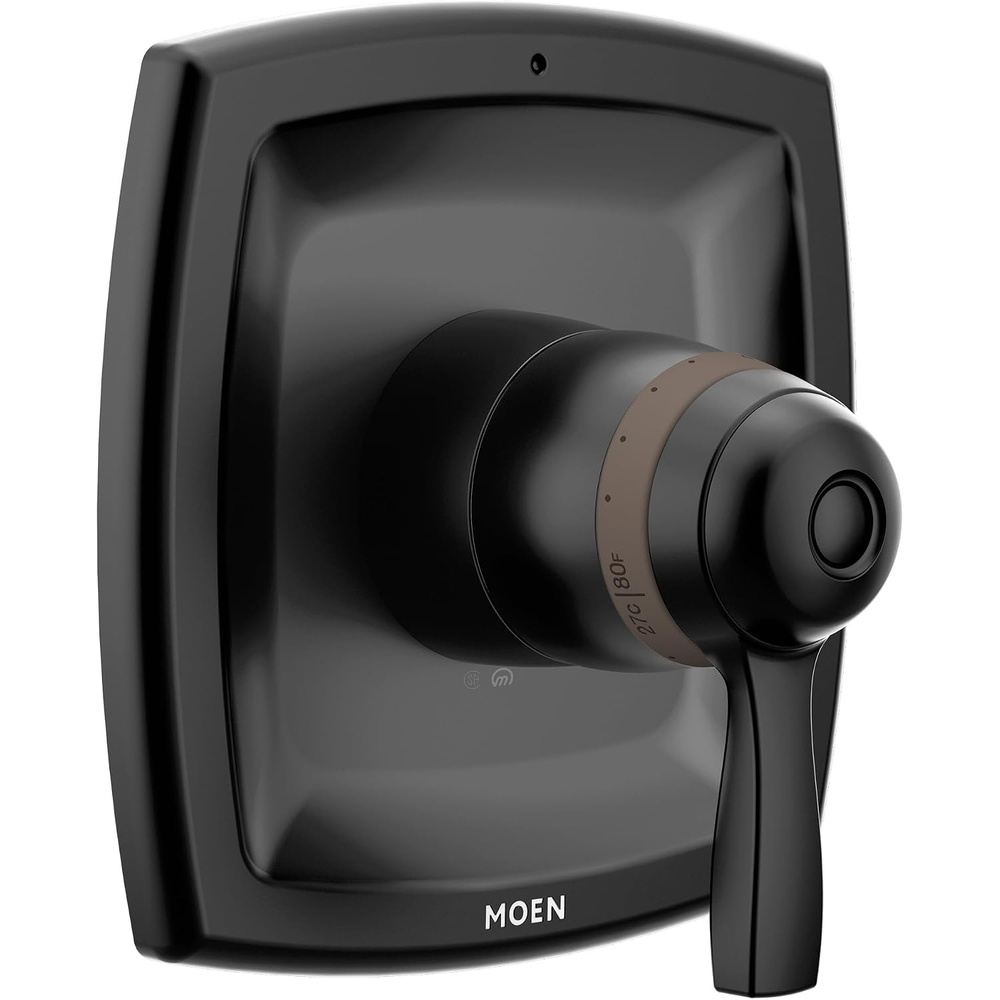 image:imageMoen Voss Matte Black ExactTemp Thermostatic Valve Shower Trim Kit Valve Required T4691BL