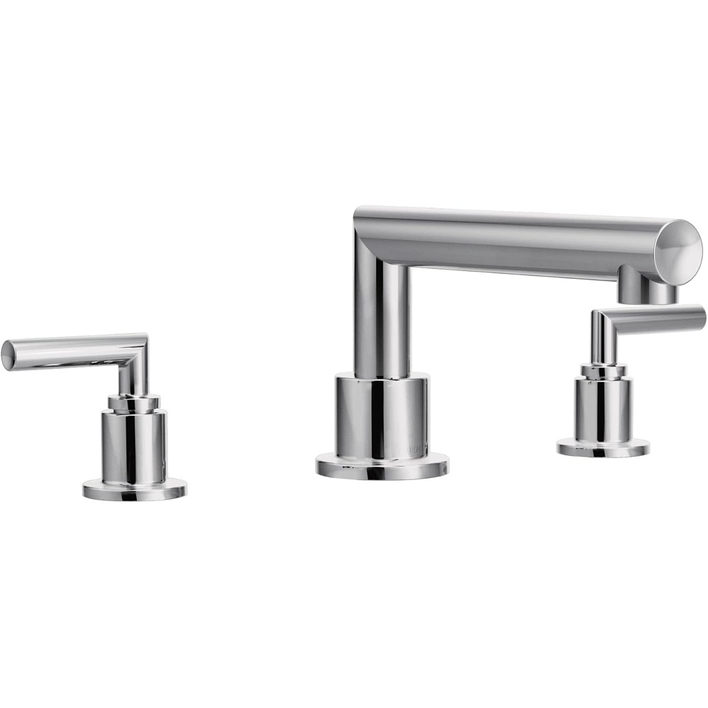 image:imageMoen TS93003BL Arris 2Handle Deck Mount Modern Roman Tub Faucet Trim Kit Valve Required Matte BlackChrome