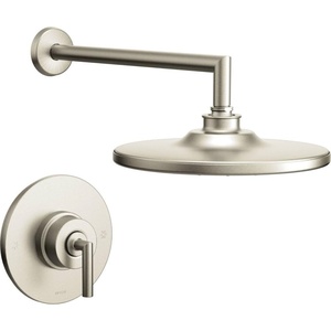 Moen TS22002BN Arris Posi-Temp Pressure Balancing Modern Shower Trim Kit with 10-Inch Rainshower, Valve Required, Brushed Nickel(Brushed Nickel)