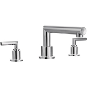 Moen TS93003BL Arris 2-Handle Deck Mount Modern Roman Tub Faucet Trim Kit, Valve Required, Matte Black(Chrome)