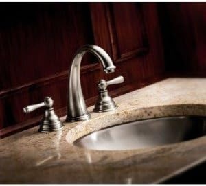 image:imageMoen T6125P Kingsley TwoHandle HighArc Widespread Bathroom Faucet Valve Required Polished BrassPolished Brass