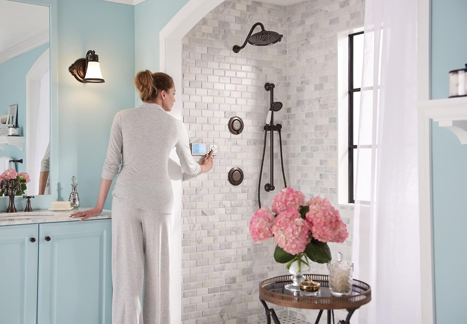 image:imageMoen TS42108ORB Weymouth TwoHandle High Arc Bathroom Faucet Trim Kit Without Valve Oil Rubbed BronzeOil Rubbed Bronze