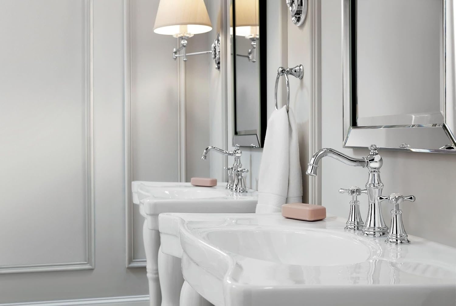 image:imageMoen TS42108ORB Weymouth TwoHandle High Arc Bathroom Faucet Trim Kit Without Valve Oil Rubbed BronzeOil Rubbed Bronze