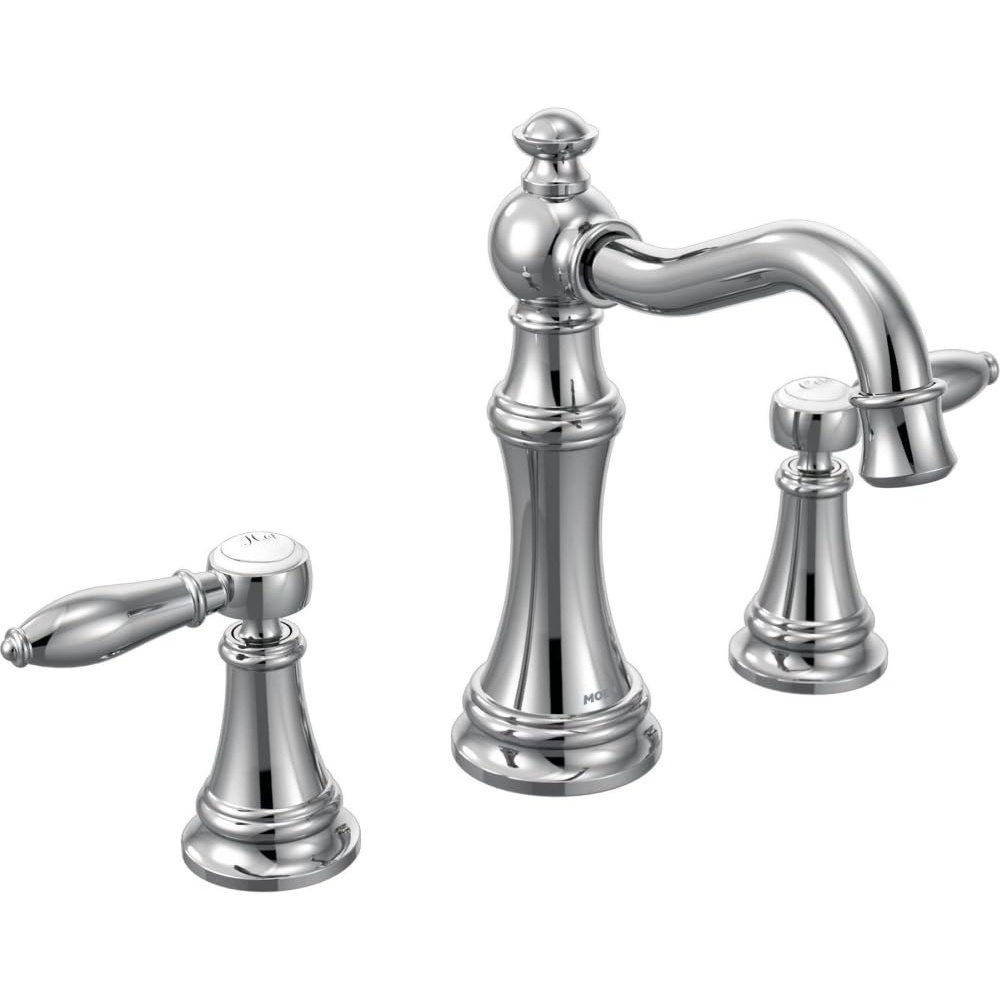 image:imageMoen TS42108ORB Weymouth TwoHandle High Arc Bathroom Faucet Trim Kit Without Valve Oil Rubbed BronzePolished Nickel