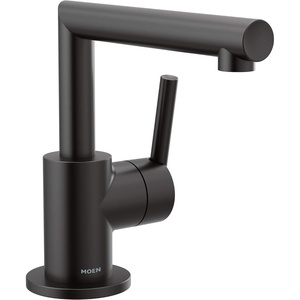 Moen S43001BL Arris One-Handle Single Hole Modern Bathroom Faucet, Matte Black(Matte Black)