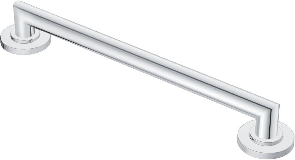 image:imageMoen YG0812CH Bathroom Safety 12Inch Stainless Steel Modern Bathroom Grab Bar ChromeChrome