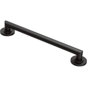 Moen YG0812CH Bathroom Safety 12-Inch Stainless Steel Modern Bathroom Grab Bar, Chrome(Matte Black)