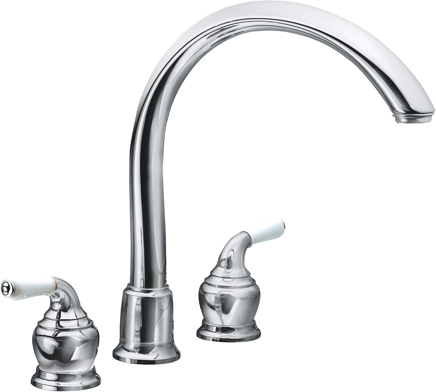 image:imageMoen 97559 Monticello Replacement Handle Knob Insert Porcelain and Chrome 2Pack
