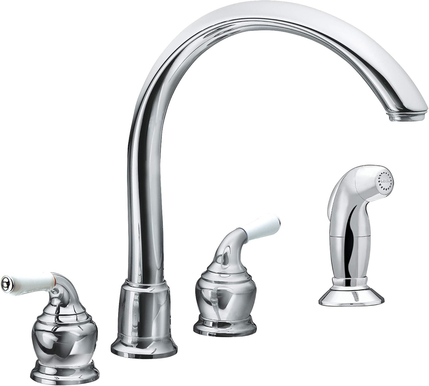 image:imageMoen 97559 Monticello Replacement Handle Knob Insert Porcelain and Chrome 2Pack